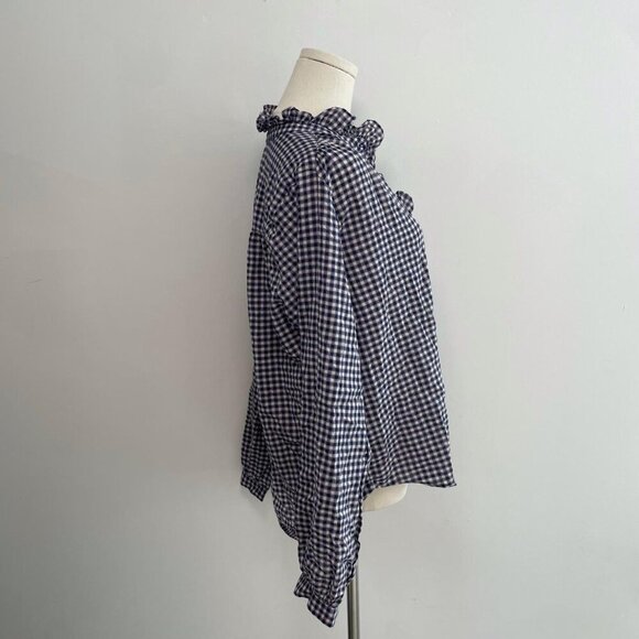 Xirena Womens Caspian Top In Navy Gingham | Women’s Size Small - Picture 2 of 6